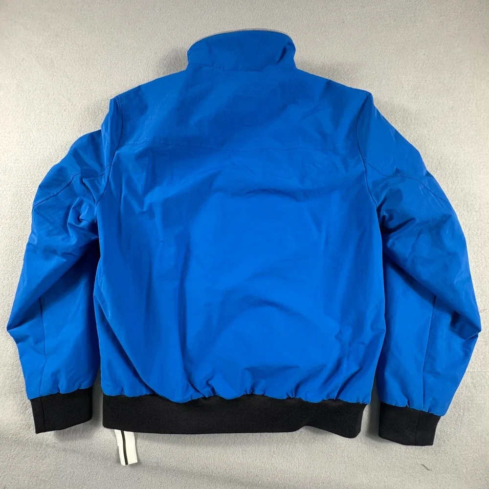 Lands End Squall Bomber Jacket Men's Small Nautical Blue Fleece Lined Full Zip